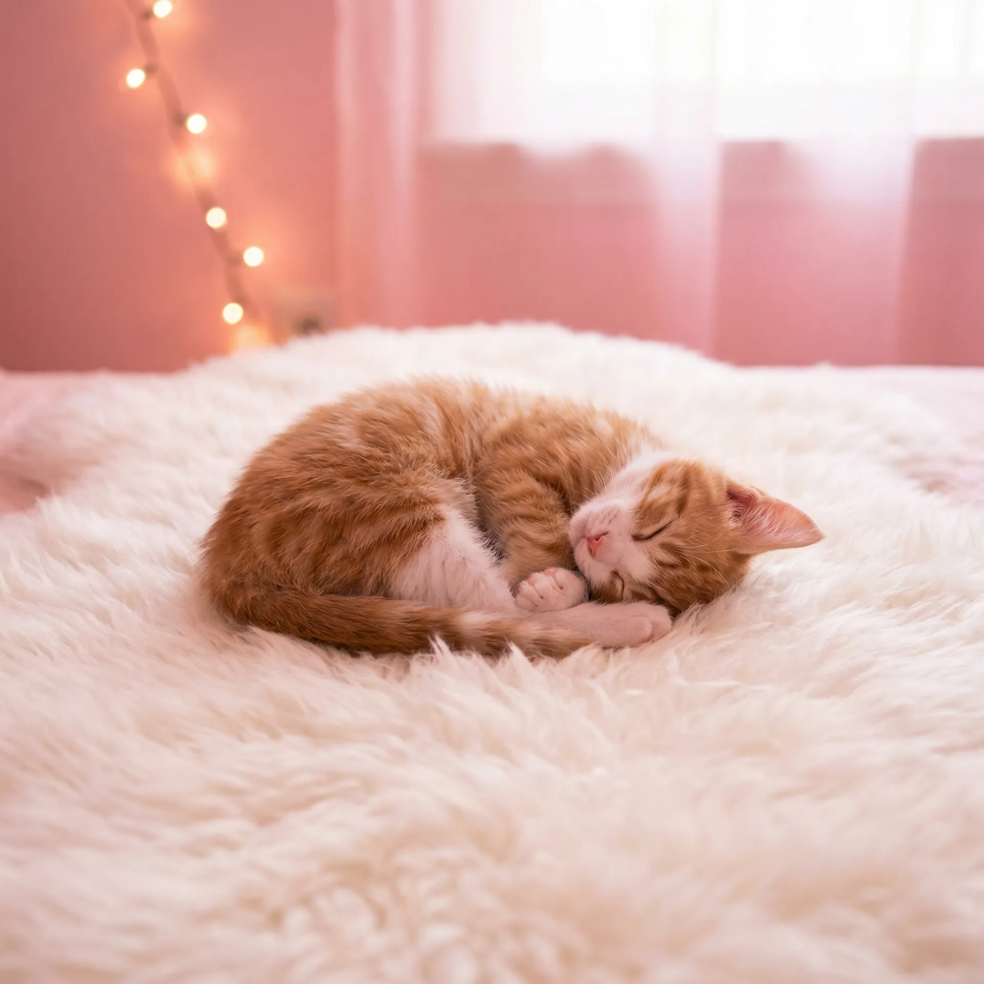 小猫蜷成一团入睡 - 贾樟柯 一个桶