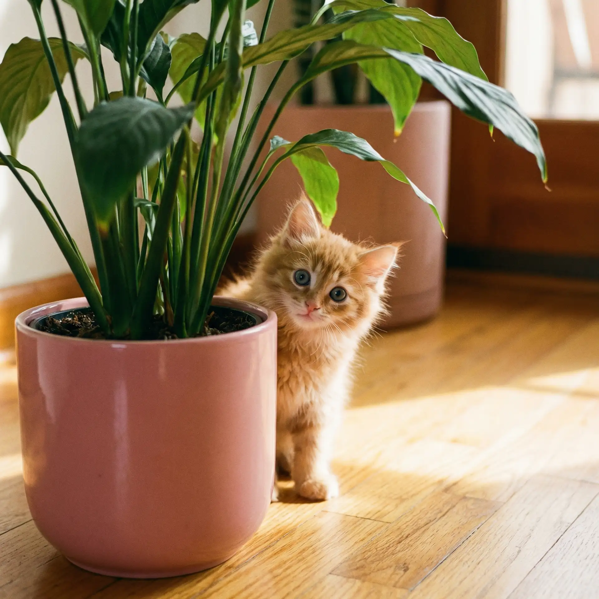 小猫从花盆后探头 - 贾樟柯 一个桶